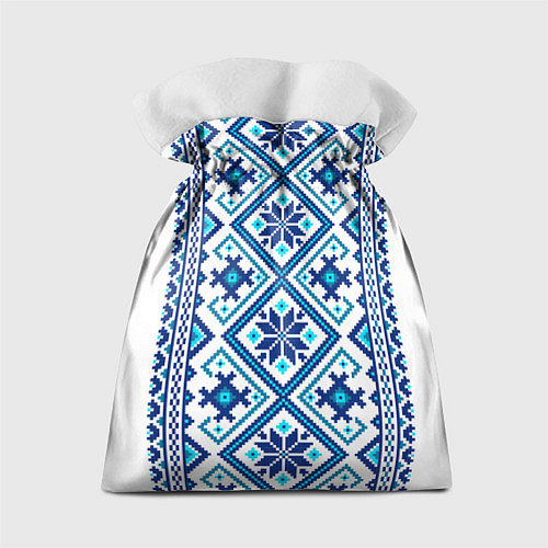Подарочный мешок Орнамент Руси: синий / 3D-принт – фото 2