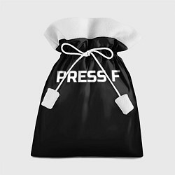 Мешок для подарков Футболка с надписью PRESS F, цвет: 3D-принт