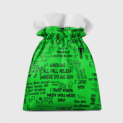 Подарочный мешок GREEN BILLIE EILISH / 3D-принт – фото 2