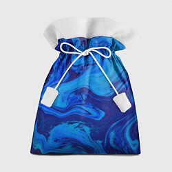 Мешок для подарков Абстракция синяя с голубым, цвет: 3D-принт