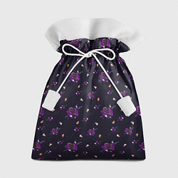 Мешок для подарков Фиолетовые розы на темном фоне, цвет: 3D-принт