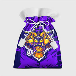 Мешок для подарков Граффити Лев фиолетовый, цвет: 3D-принт