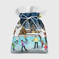 Мешок для подарков Рождественский каток, цвет: 3D-принт