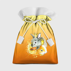 Подарочный мешок Акварельные кролики милота