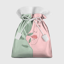Мешок для подарков Девушка с листьями, цвет: 3D-принт