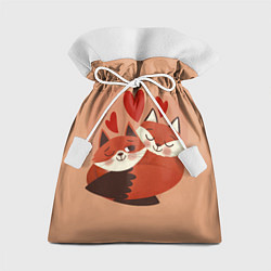 Мешок для подарков Влюбленные Лисички, цвет: 3D-принт