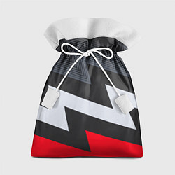 Мешок для подарков Черно-красные зигзаги, цвет: 3D-принт