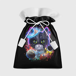 Мешок для подарков Космический котик и планеты, цвет: 3D-принт