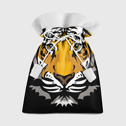 Мешок для подарков Суровый взгляд тигра, цвет: 3D-принт