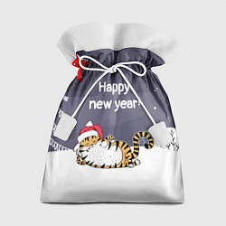 Мешок для подарков Happy New Year 2022 Тигр, цвет: 3D-принт