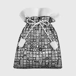Мешок для подарков Geometry Dash: BW Pattern, цвет: 3D-принт