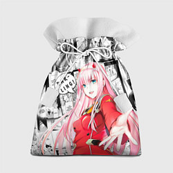 Мешок для подарков Zero Two Зеро ту на манге фрейм, цвет: 3D-принт