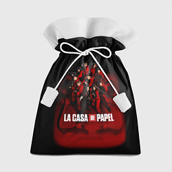 Мешок для подарков ГЕРОИ СЕРИАЛА БУМАЖНЫЙ ДОМ - LA CASA DE PAPEL, цвет: 3D-принт