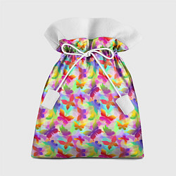 Мешок для подарков Разноцветные Бабочки Color, цвет: 3D-принт