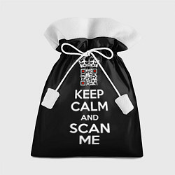 Мешок для подарков Keep calm and scan me: fuck off, цвет: 3D-принт