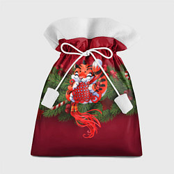 Мешок для подарков Игривый китайский тигр, цвет: 3D-принт