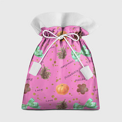 Мешок для подарков Праздничный принт Подарки, праздник, счастье, любо, цвет: 3D-принт