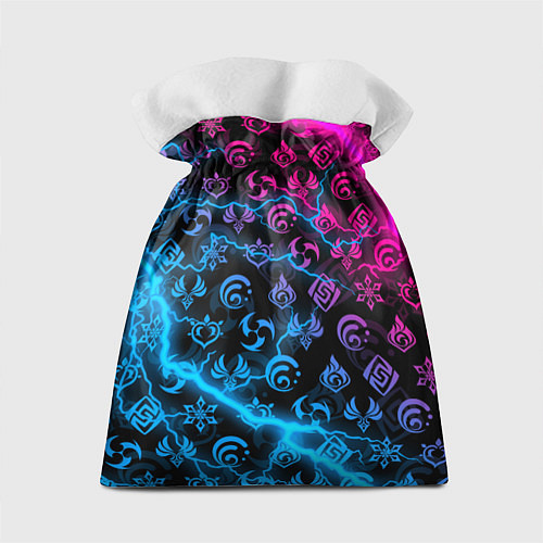 Подарочный мешок НЕОНОВЫЕ МОЛНИИ, GENSHIN IMPACT NEON / 3D-принт – фото 2