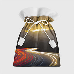 Мешок для подарков Ночная трасса, Мерседес, цвет: 3D-принт