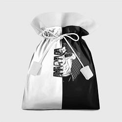 Мешок для подарков Боец ММА чёрно-белое, цвет: 3D-принт