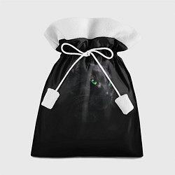 Мешок для подарков Черна кошка с изумрудными глазами, цвет: 3D-принт