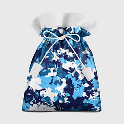 Мешок для подарков Сине-бело-голубой камуфляж, цвет: 3D-принт
