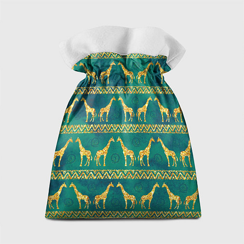 Подарочный мешок Золотые жирафы паттерн / 3D-принт – фото 2