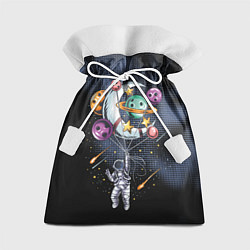 Мешок для подарков Космонавт на шарах из планет, цвет: 3D-принт
