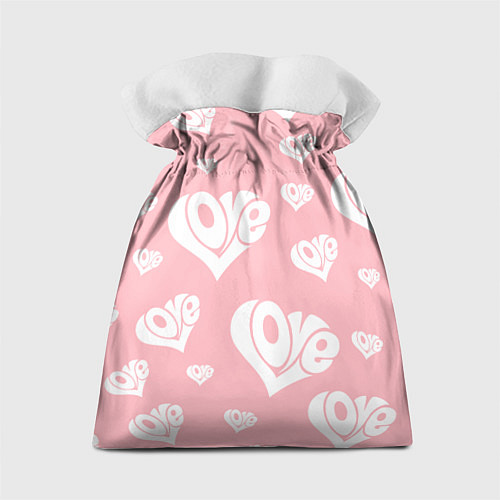 Подарочный мешок Ленивец с сердцем Сердца паттерн / 3D-принт – фото 2