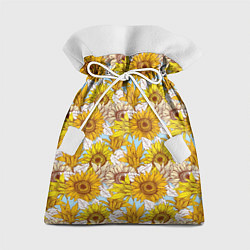 Мешок для подарков Желтые подсолнухи - паттерн, цвет: 3D-принт