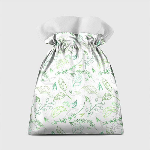 Подарочный мешок Хаос из зелёных веток и листьев / 3D-принт – фото 2