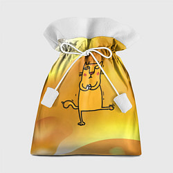 Мешок для подарков Строгий кот занимается йогой, цвет: 3D-принт