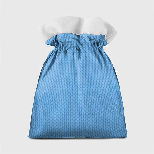 Подарочный мешок Вязаный узор голубого цвета / 3D-принт – фото 2
