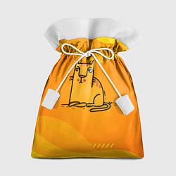 Подарочный мешок Рисованный желтый кот