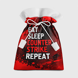 Мешок для подарков Eat Sleep Counter Strike Repeat Брызги, цвет: 3D-принт