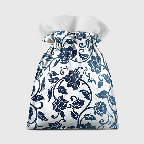 Подарочный мешок Гжелевые цветы / 3D-принт – фото 2