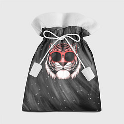 Мешок для подарков Модный тигр в очках, цвет: 3D-принт