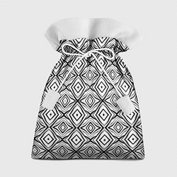 Мешок для подарков Черно-белый абстрактный узор ромбы, цвет: 3D-принт
