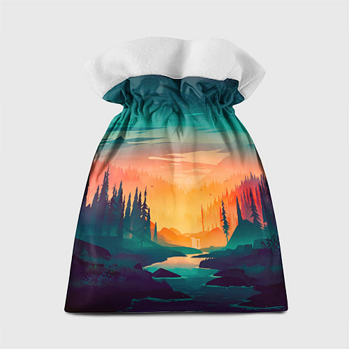 Подарочный мешок Лес на закате природа / 3D-принт – фото 2