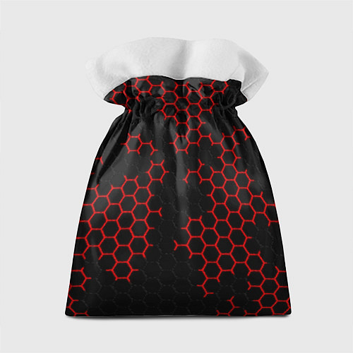 Подарочный мешок НАНОКОСТЮМ Black and Red Hexagon Гексагоны / 3D-принт – фото 2