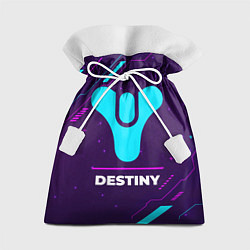 Мешок для подарков Символ Destiny в неоновых цветах на темном фоне, цвет: 3D-принт