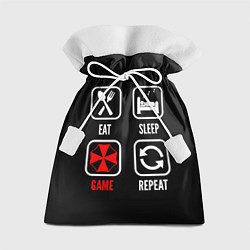 Мешок для подарков Eat, Sleep, Resident Evil, Repeat, цвет: 3D-принт