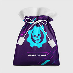 Мешок для подарков Символ Gears of War в неоновых цветах на темном фо, цвет: 3D-принт