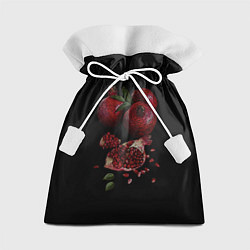 Мешок для подарков Сочные гранаты на черном фоне, цвет: 3D-принт