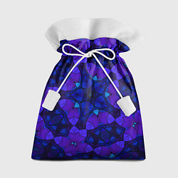 Мешок для подарков Калейдоскоп -геометрический сине-фиолетовый узор, цвет: 3D-принт