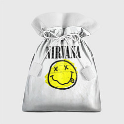 Мешок для подарков Nirvana логотип гранж, цвет: 3D-принт