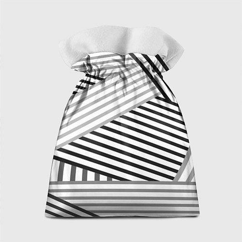 Подарочный мешок Полосатый узор в черно-белых цветах / 3D-принт – фото 2