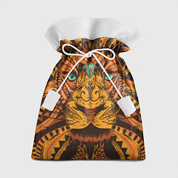 Мешок для подарков Африканский Лев Морда Льва с узорами Мандала, цвет: 3D-принт