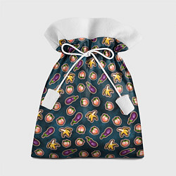 Мешок для подарков Баклажаны персики бананы паттерн, цвет: 3D-принт