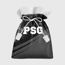 Мешок для подарков PSG sport на темном фоне: символ сверху, цвет: 3D-принт